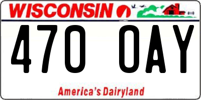 WI license plate 470OAY