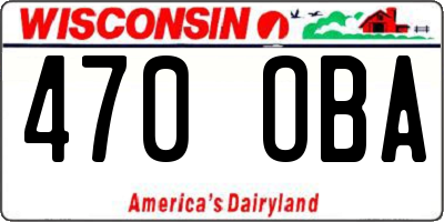 WI license plate 470OBA