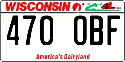 WI license plate 470OBF