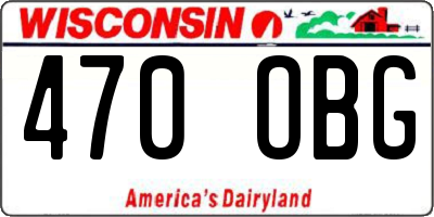 WI license plate 470OBG