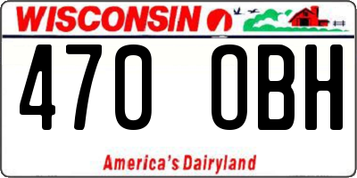 WI license plate 470OBH