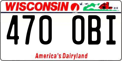 WI license plate 470OBI