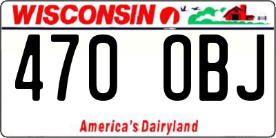 WI license plate 470OBJ