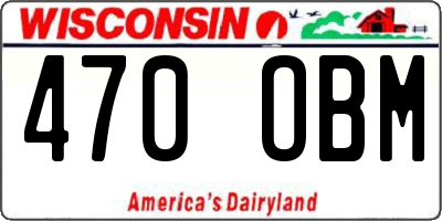 WI license plate 470OBM