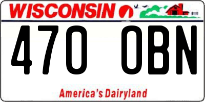 WI license plate 470OBN