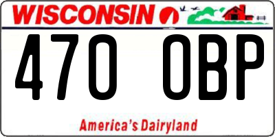 WI license plate 470OBP