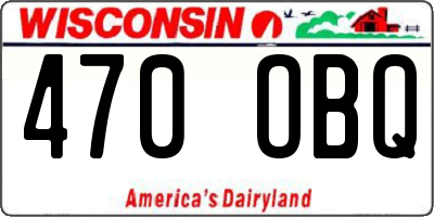 WI license plate 470OBQ