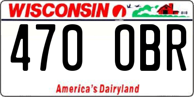 WI license plate 470OBR