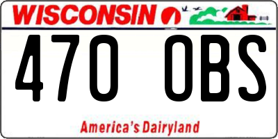 WI license plate 470OBS