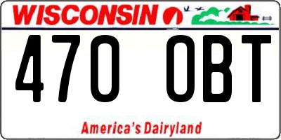 WI license plate 470OBT