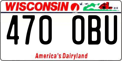 WI license plate 470OBU