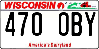 WI license plate 470OBY