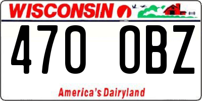 WI license plate 470OBZ