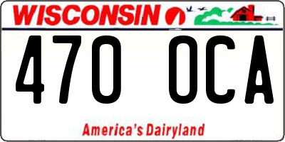 WI license plate 470OCA