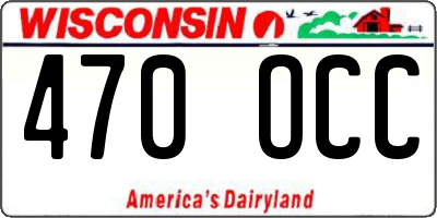 WI license plate 470OCC