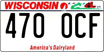 WI license plate 470OCF