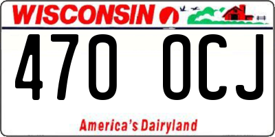 WI license plate 470OCJ
