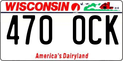 WI license plate 470OCK