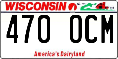 WI license plate 470OCM