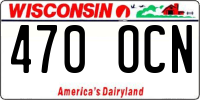WI license plate 470OCN