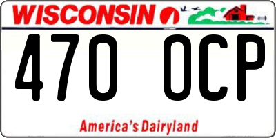 WI license plate 470OCP