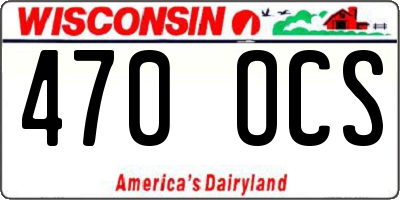 WI license plate 470OCS