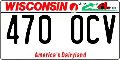 WI license plate 470OCV