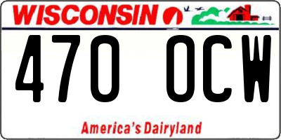 WI license plate 470OCW