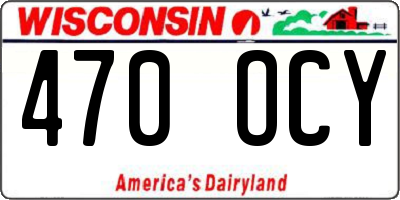 WI license plate 470OCY