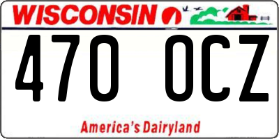WI license plate 470OCZ