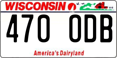 WI license plate 470ODB