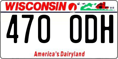 WI license plate 470ODH