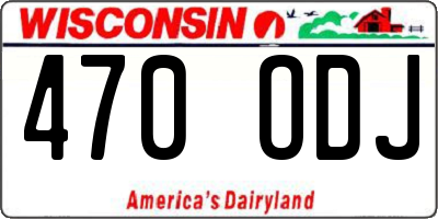 WI license plate 470ODJ