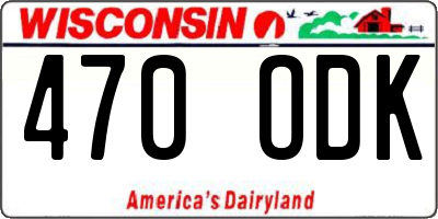 WI license plate 470ODK