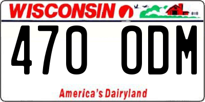 WI license plate 470ODM