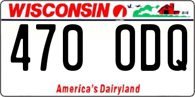 WI license plate 470ODQ