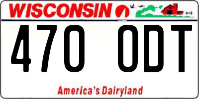 WI license plate 470ODT