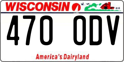 WI license plate 470ODV