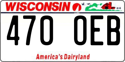 WI license plate 470OEB