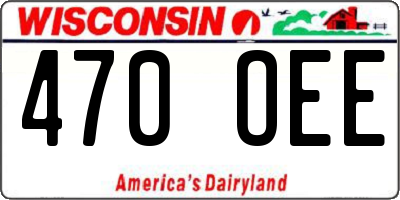 WI license plate 470OEE
