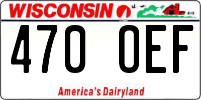 WI license plate 470OEF