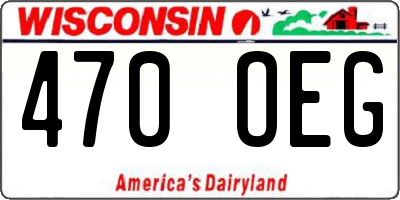WI license plate 470OEG