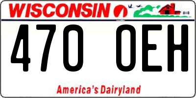 WI license plate 470OEH