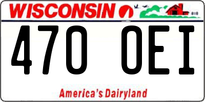 WI license plate 470OEI