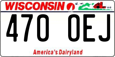 WI license plate 470OEJ