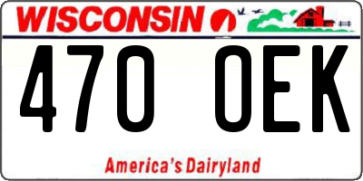 WI license plate 470OEK