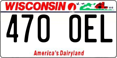 WI license plate 470OEL