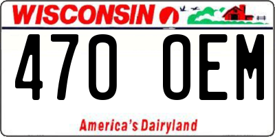 WI license plate 470OEM