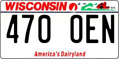 WI license plate 470OEN