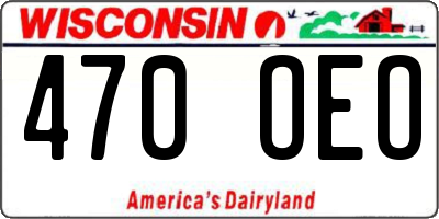 WI license plate 470OEO